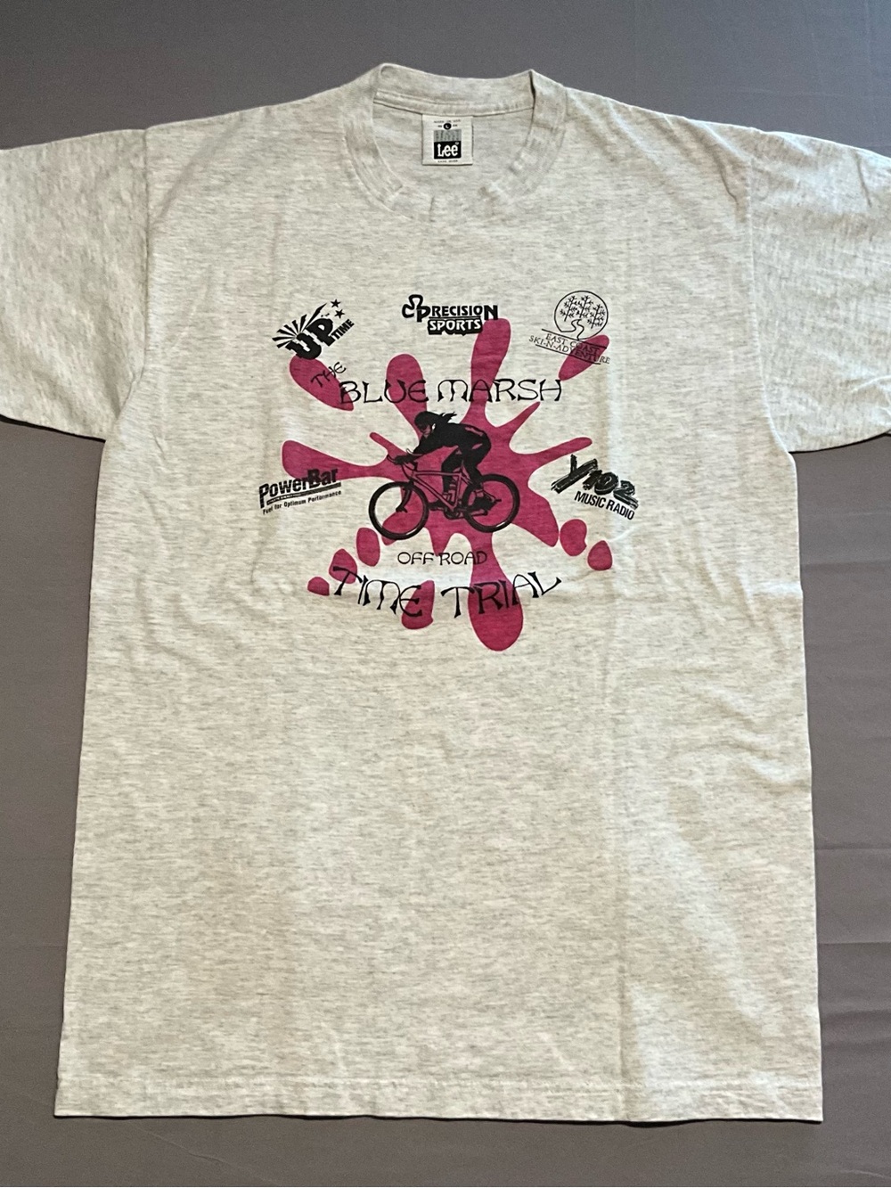 Lee Men's Heather Gray Short-Sleeve Tee with Pink Graphic